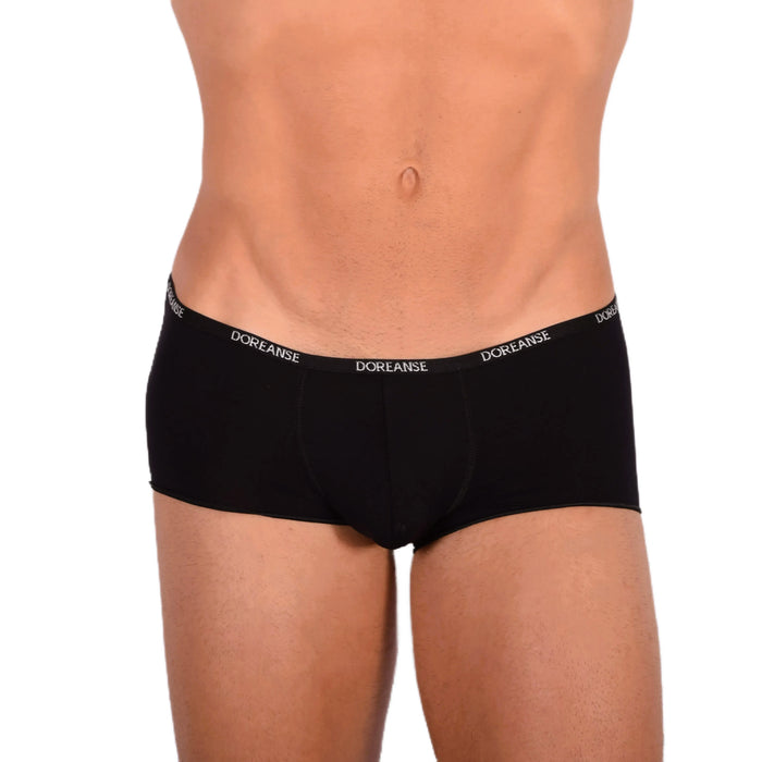 DOREANSE Aire Mens boys Mini boxer shorty  Low Rise  Sheer Black 1590 9