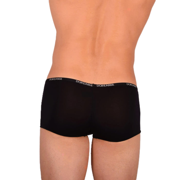 DOREANSE Aire Mens boys Mini boxer shorty  Low Rise  Sheer Black 1590 9