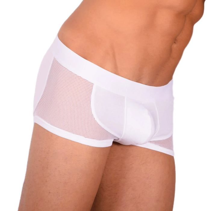 DOREANSE Mens Boxer brief sexy side mesh fabric White 1705 13