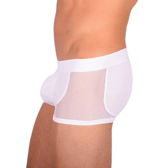 DOREANSE Mens Boxer brief sexy side mesh fabric White 1705 13