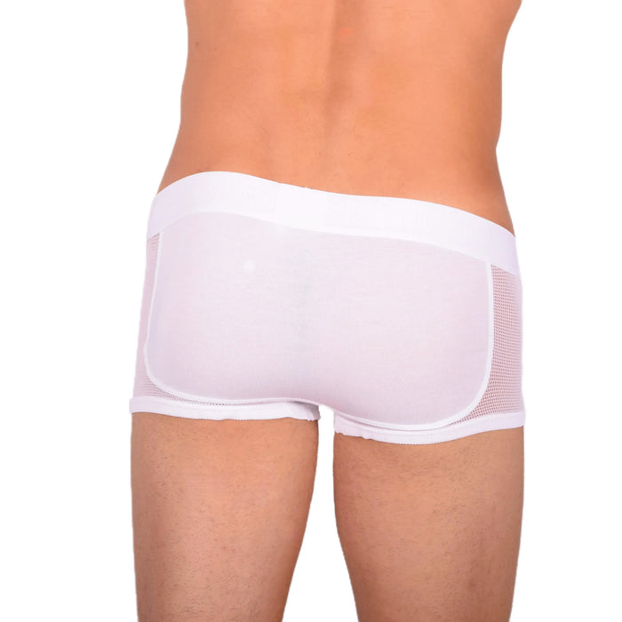 DOREANSE Mens Boxer brief sexy side mesh fabric White 1705 13