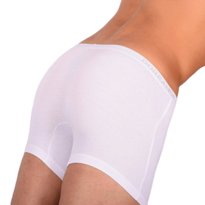 DOREANSE 90% Cotton Mens Underwear Boxer Brief Stretchy Fabric White 1717 6