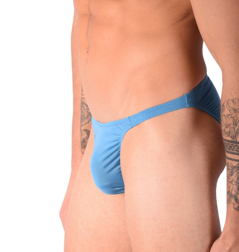 Skinz Swim-Briefs Smooth Front Mens Bikini-Cut Swimwear Saphire 4511 1