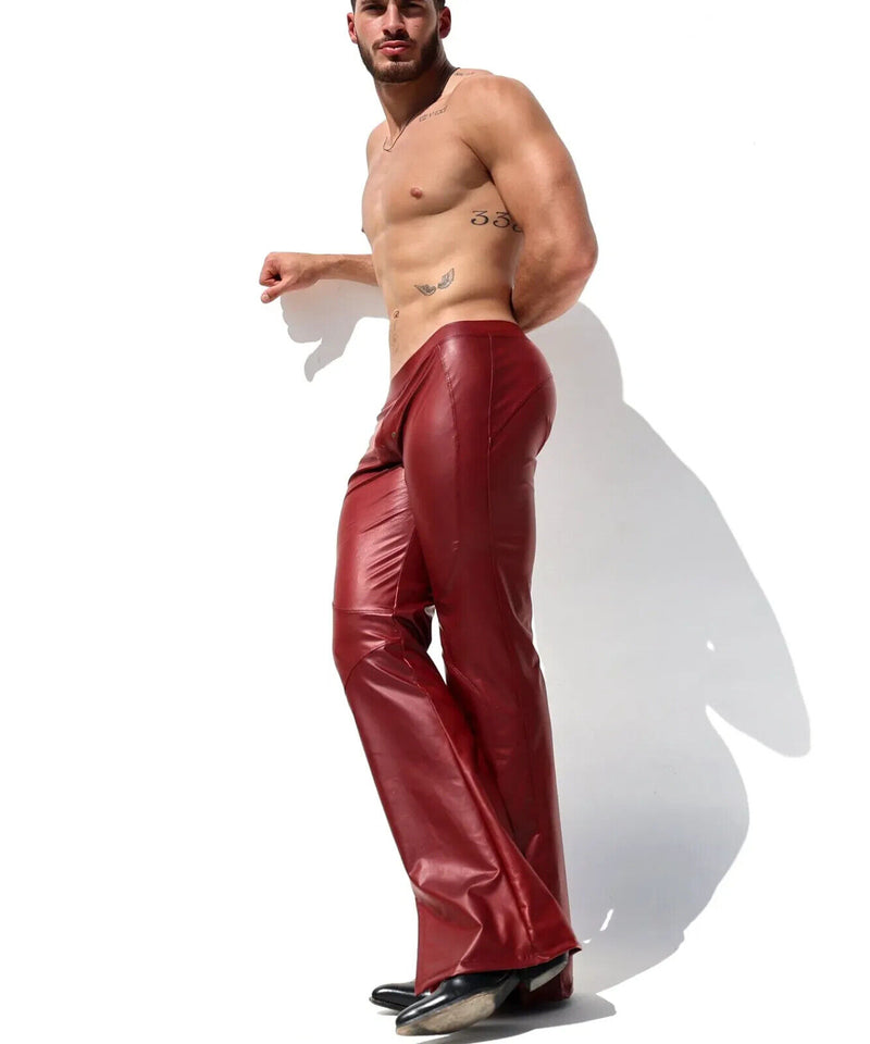 RUFSKIN Flare-Leg Pant CERRONE Stretch Leatherette Blood Red Hue
