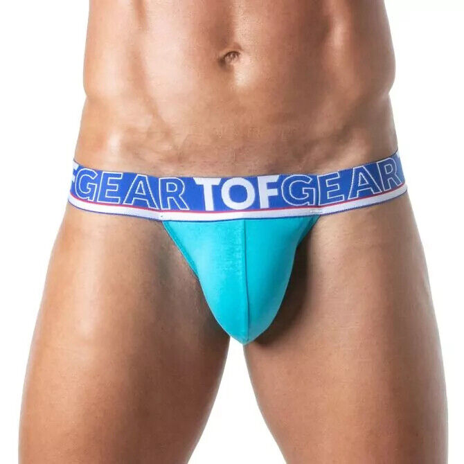 TOF PARIS Tanga Briefs Champion Jacquards Cotton Pouch Turquoise 79