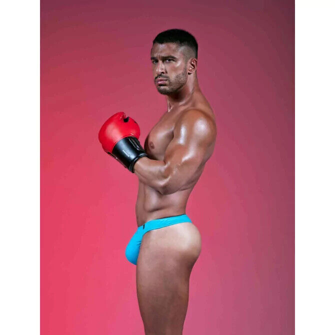 TOF PARIS Thong Champion Bi-Stretch Unlined Cotton Thongs Turquoise 78