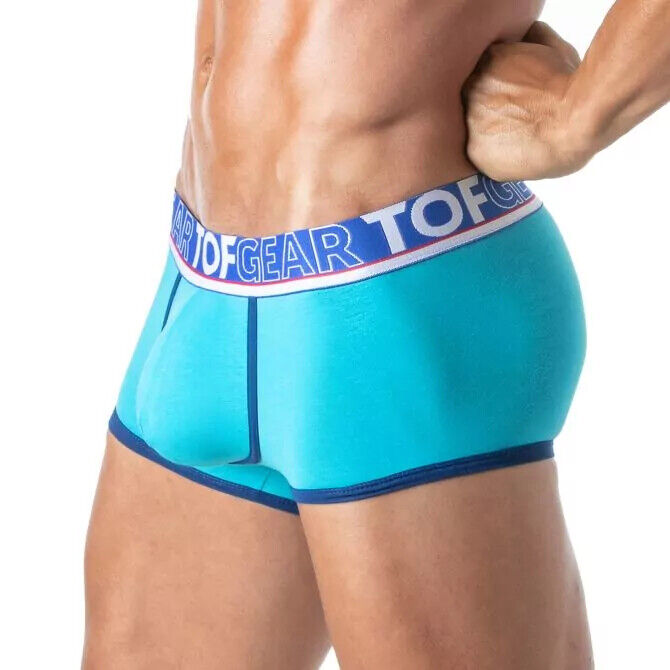 TOF PARIS Boxer Champion Trunk Jacquards Bi-Stretch Cotton Unlined Turquoise 29