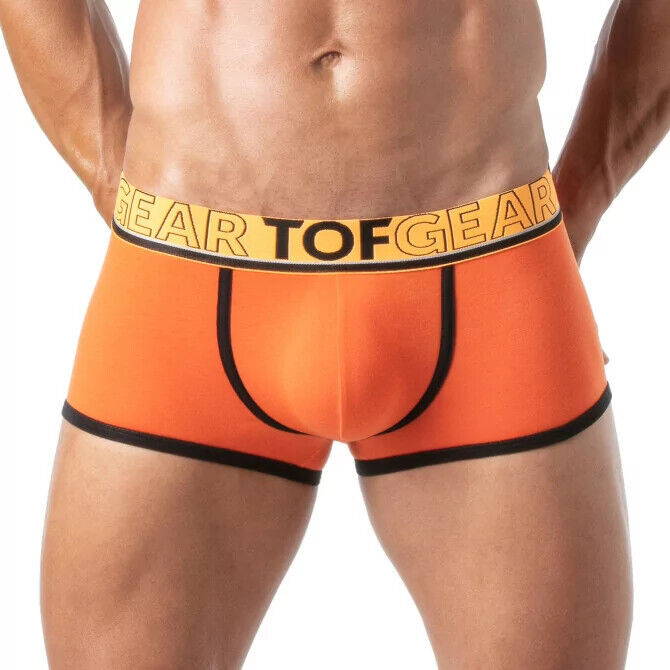 TOF PARIS Boxer Champion Trunk Jacquards Bi-Stretch Unlined Cotton Orange 29