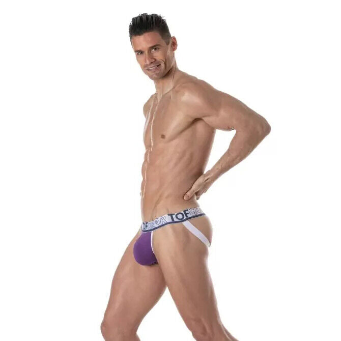 TOF PARIS Champion Jockstrap Unlined Pouch Soft Cotton Jock Purple 79