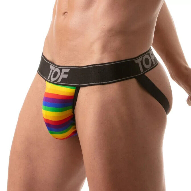 TOF PARIS Rainbow Jockstrap Jacquard Waistband Lycra Jock Pride 80