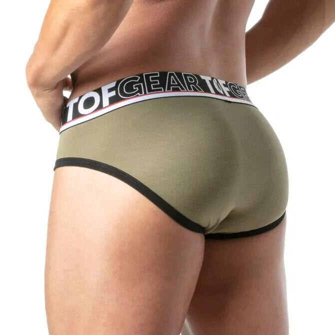 TOF PARIS Briefs Champion Jacquards Cotton Bi-Stretch Low-Waisted Brief Khaki 28