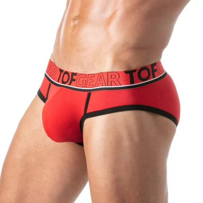 TOF PARIS Brief Champion Jacquards Cotton Bi-Stretch Low-Waisted Briefs Red 28