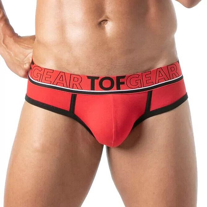 TOF PARIS Brief Champion Jacquards Cotton Bi-Stretch Low-Waisted Briefs Red 28