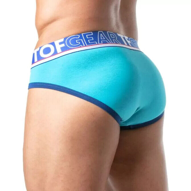 TOF PARIS Brief Champion Jacquards Bi-Stretch Cotton Low-Waisted Briefs Turquoise 28