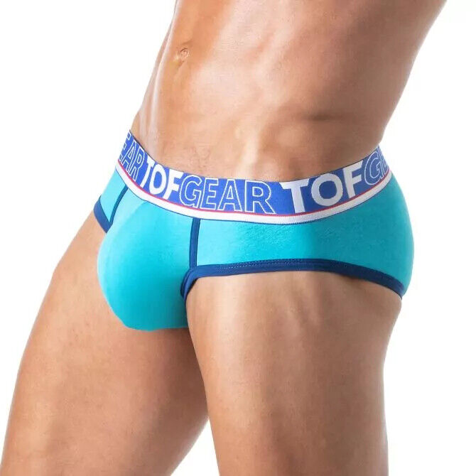 TOF PARIS Brief Champion Jacquards Bi-Stretch Cotton Low-Waisted Briefs Turquoise 28