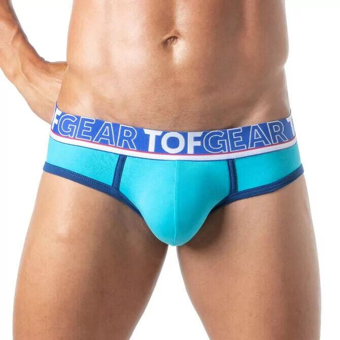 TOF PARIS Brief Champion Jacquards Bi-Stretch Cotton Low-Waisted Briefs Turquoise 28