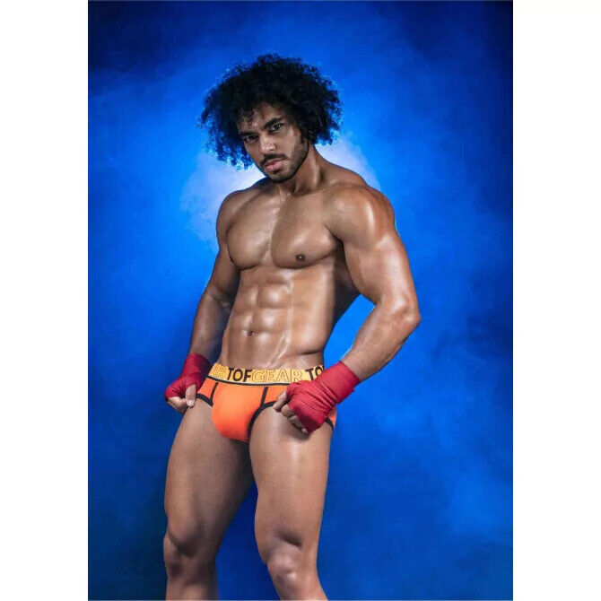 TOF PARIS Briefs Champion Jacquards Bi-Stretch Cotton Low-Waisted Orange Brief