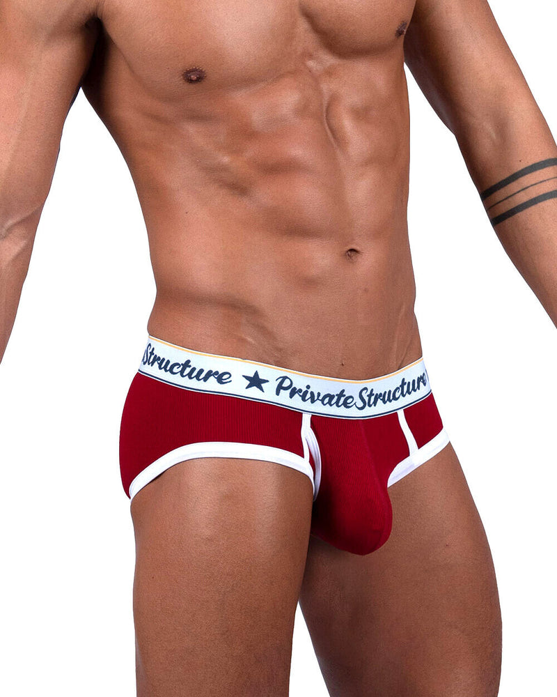 PRIVATE STRUCTURE Briefs Classic Mid-Waist Mini Brief in Rumba Red 4529 106