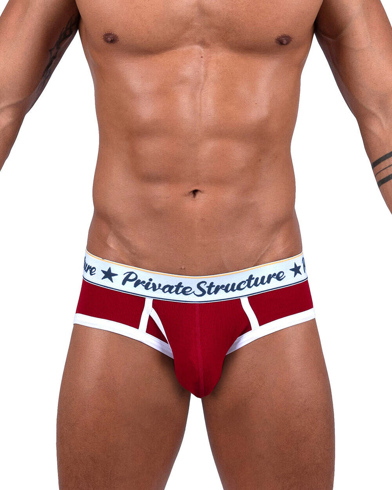 PRIVATE STRUCTURE Briefs Classic Mid-Waist Mini Brief in Rumba Red 4529 106