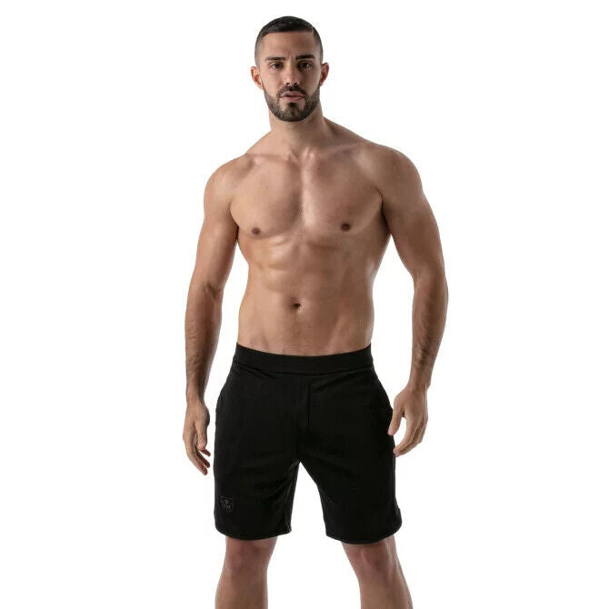 TOF PARIS Gym Long Sports Short With Antibacterial +50 UV Protection Black 12