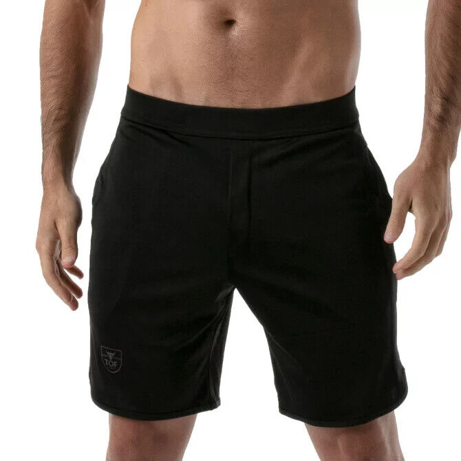 TOF PARIS Gym Long Sports Short With Antibacterial +50 UV Protection Black 12
