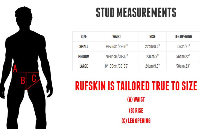 RUFSKIN STUD Briefs Rubberized Matte Black Spandex Back Yoke Faux Fly 24
