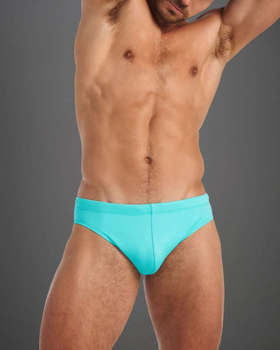 TEAMM8 Swim-Briefs Grid Signature Inner Tie-Cord Swimwear Bondi Blue