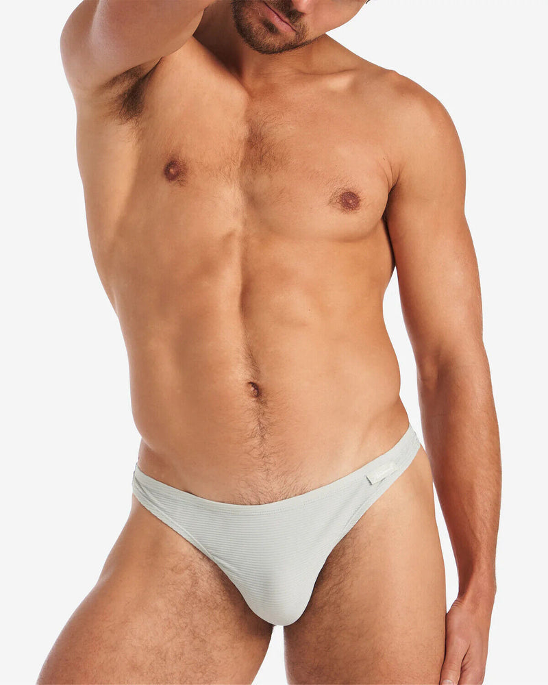 TEAMM8 Eclipse Thong With High-Hip Cut Silky Sheen Fabric Blue Fox 2