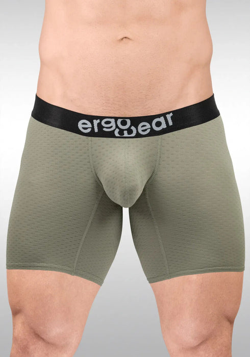 ErgoWear Long Boxer Briefs MAX Flow 3D-Pouch Perforated Midcut Smoke Green 1680