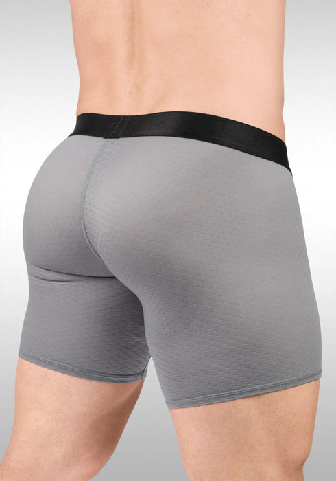 ErgoWear Long Boxer Briefs MAX Flow 3D-Pouch Perforated Midcut Gray 1685