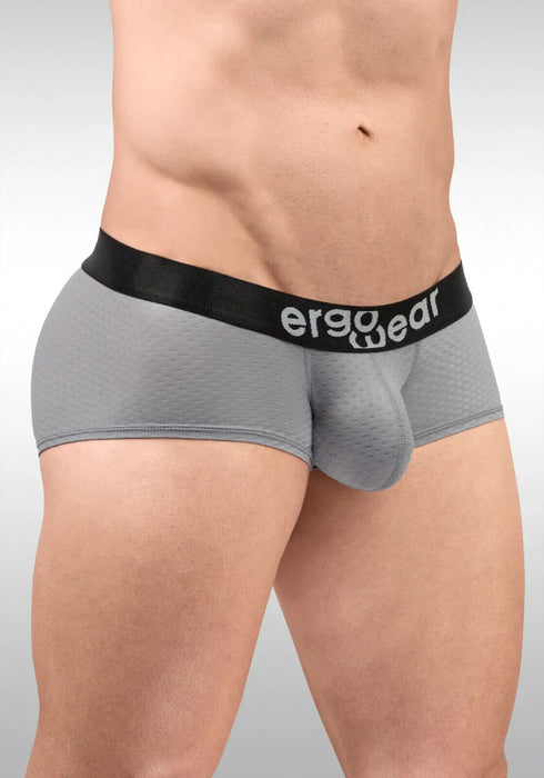 ErgoWear Boxer Trunks MAX Flow Micro Perforated Mesh Fabric in Gray 1684