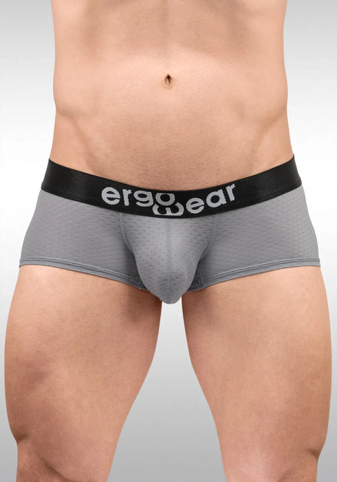 ErgoWear Boxer Trunks MAX Flow Micro Perforated Mesh Fabric in Gray 1684