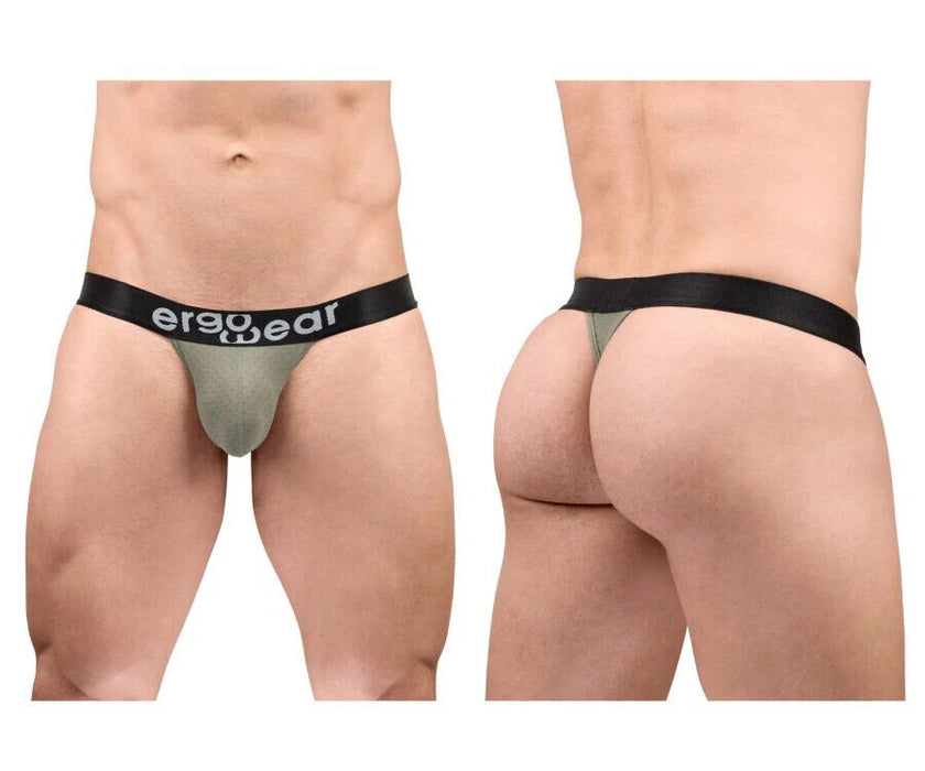 ErgoWear String MAX Flow 3D Pouch Micro-Perforated Thong Smoke Green 1677