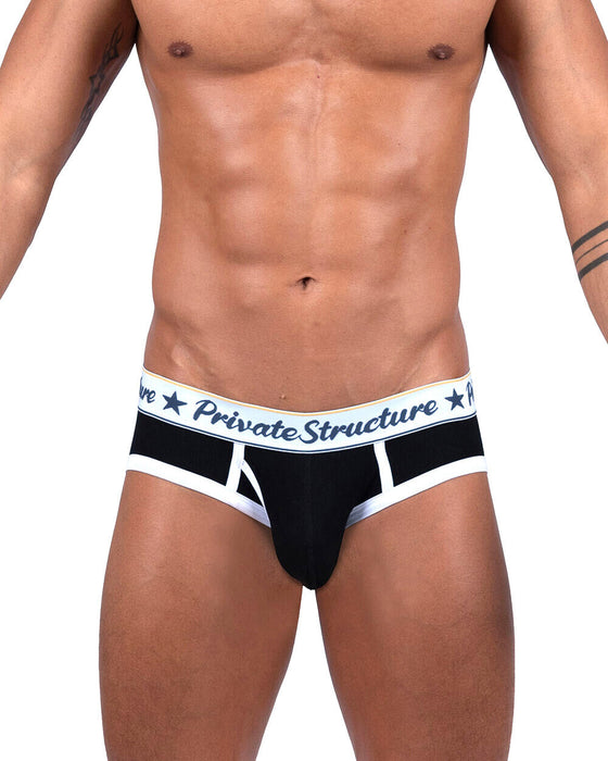 PRIVATE STRUCTURE Brief Classic Mid-Waist Mini Briefs Moonless Night Black 4529 110