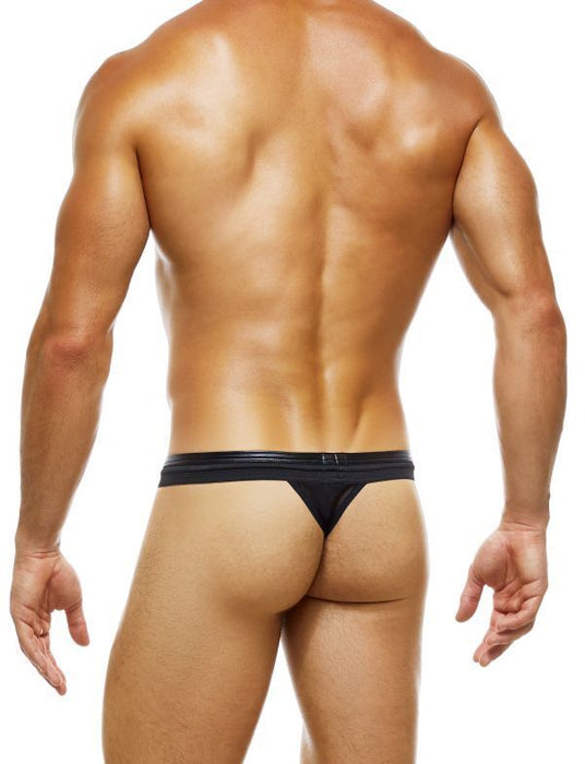 Modus Vivendi Thong Latex-Look Shiny Pouch T-String Black 11213 B60