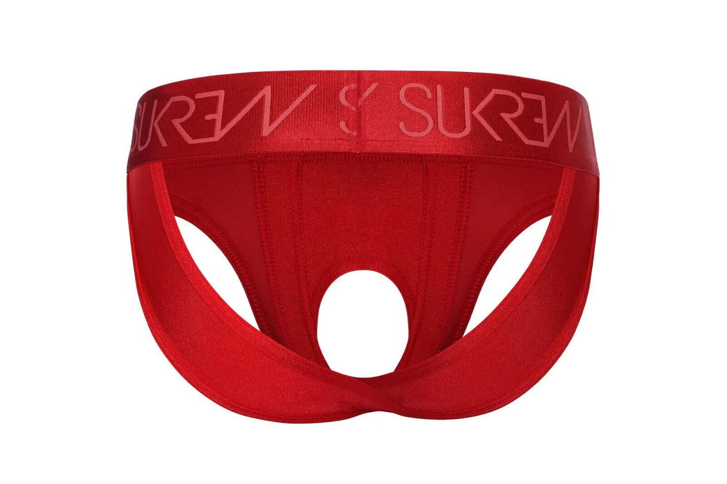 SUKREW U-Style V-Brief Open Front and Two Back Straps Liberty Red 38