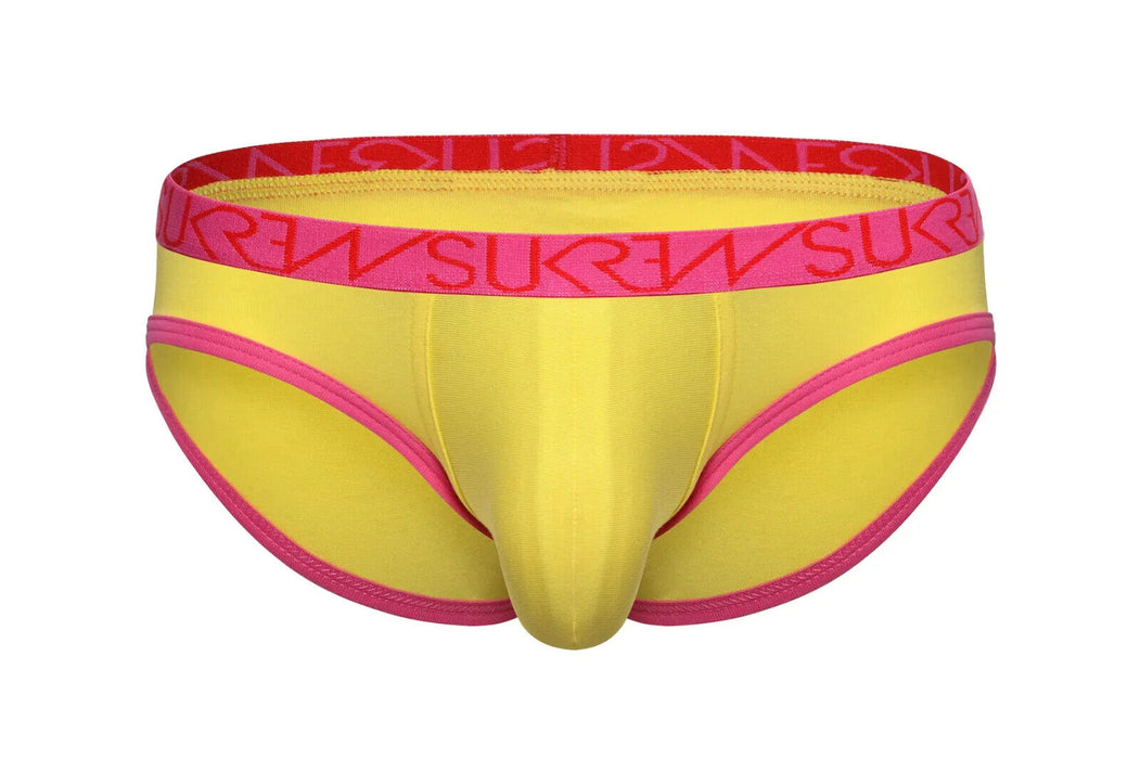 SUKREW Low-Rise Cotton Briefs Round Cupping Pouch Unlined Pineapple Yellow 39