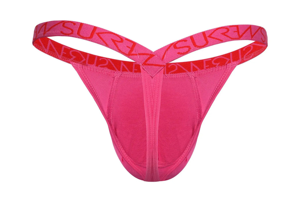 SUKREW Bubble Thongs Low-Rise and Rounded Cupping Pouch in Carnival Pink 39