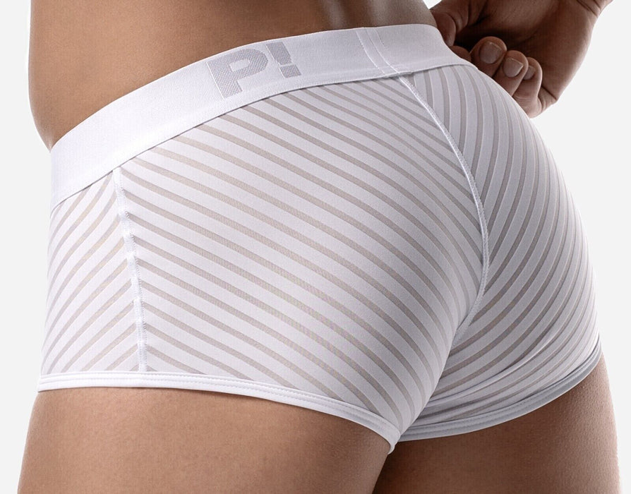 PUMP! Boxer Whisper Sheer Stripes Double Nylon Cup 40mm Matt White 11113