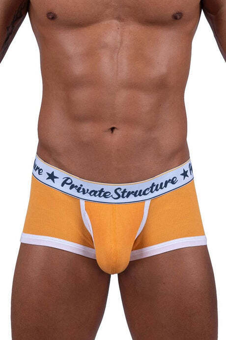 PRIVATE STRUCTURE Classic Boxer Mid-Waist Trunks Pumpkin Orange 4530 73a