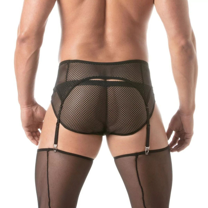 TOF PARIS Circuit Fishnet Garter Belt Set Mesh Black 89