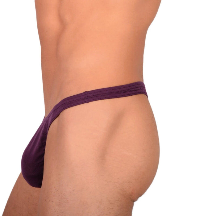 S/M SMU Tanning Walking around sheer Purple Thong MX19 33982