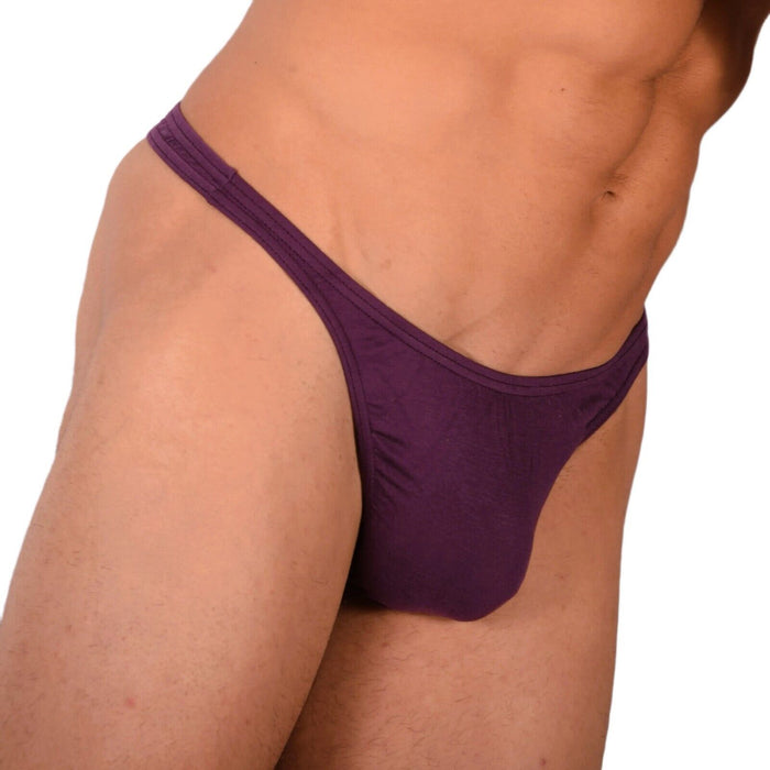 S/M SMU Tanning Walking around sheer Purple Thong MX19 33982