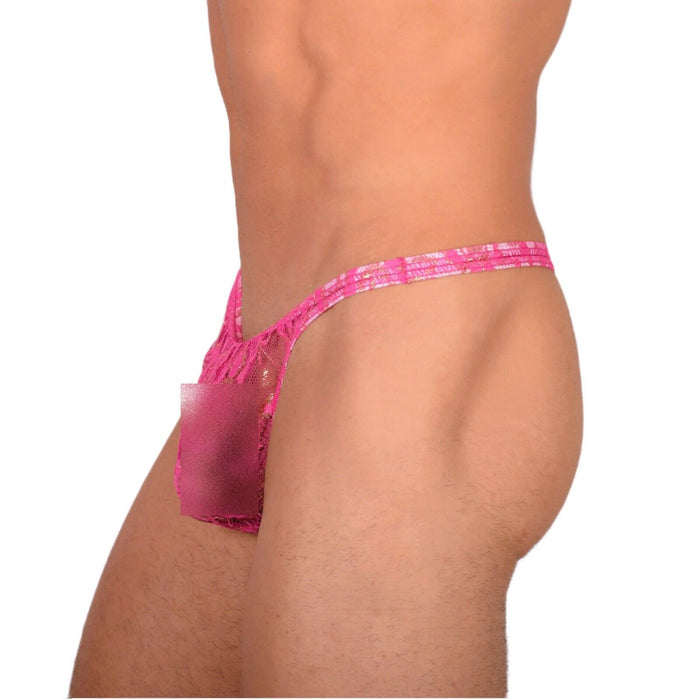 S/M SMU Tanning Walking around sheer C-Thru Pink Thong MX19 33989