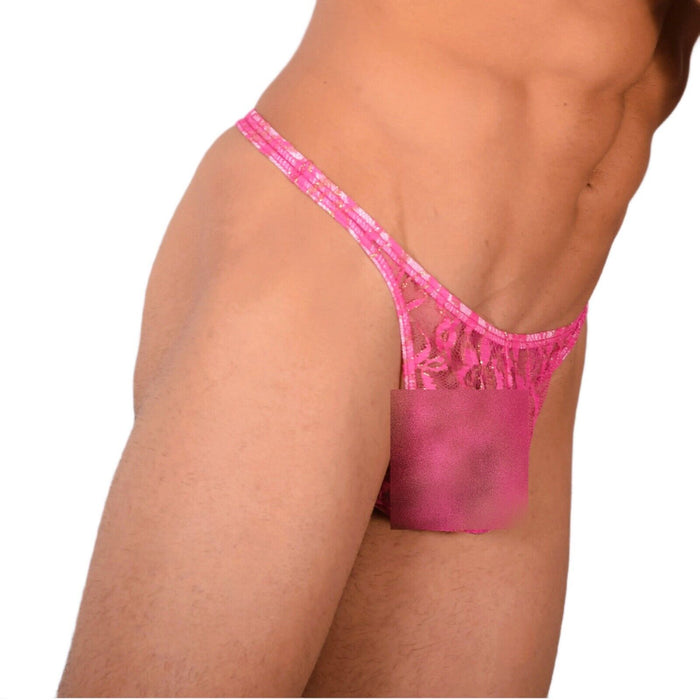 S/M SMU Tanning Walking around sheer C-Thru Pink Thong MX19 33989