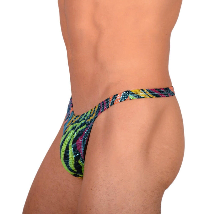 S/M SMU Tanning Walking around sheer Multicolor Party Thong MX19 33994