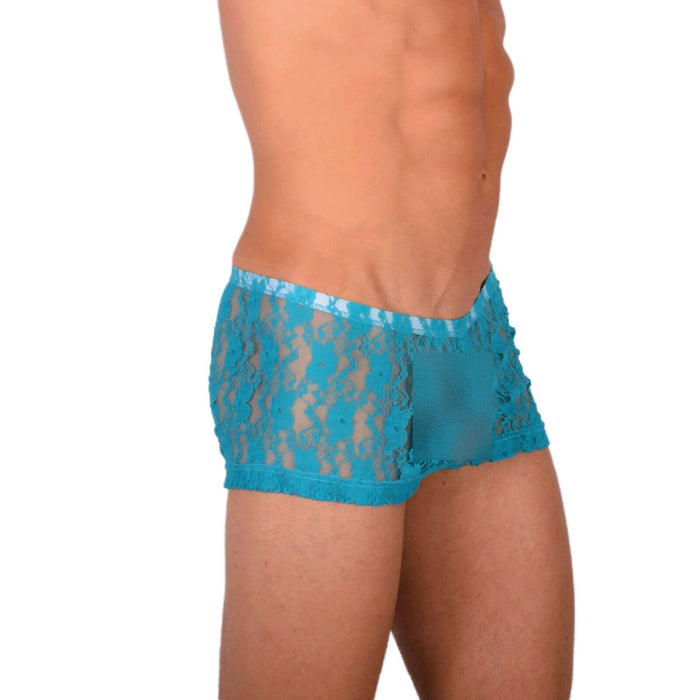 2XS/XS Smu Tanning Walking around sheer Turquoise C-Thru Mini Boxer MX19 34027