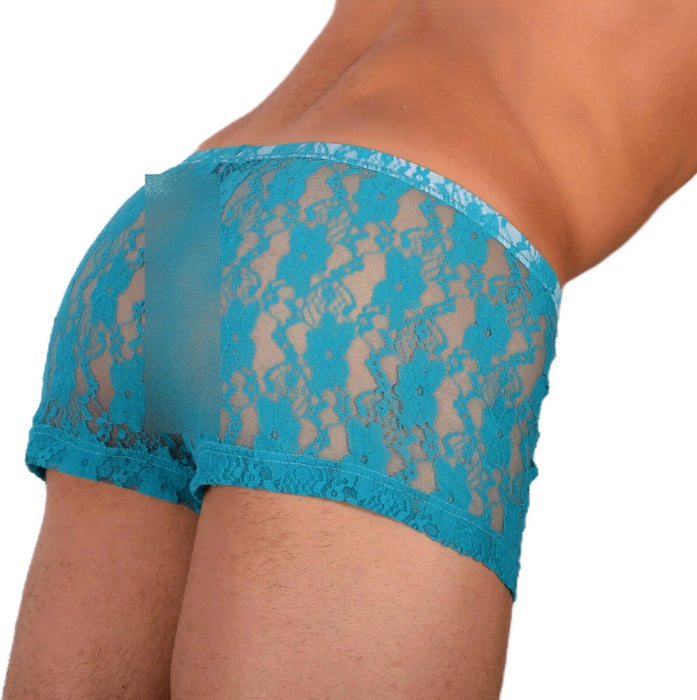 2XS/XS Smu Tanning Walking around sheer Turquoise C-Thru Mini Boxer MX19 34027