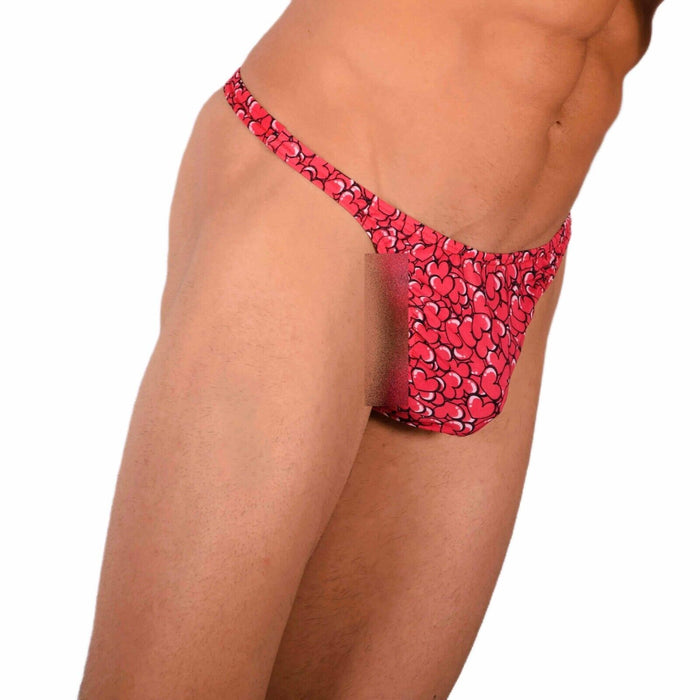 XS/S SMU Tanning Walking around Red Hearts Thong MX20 34056