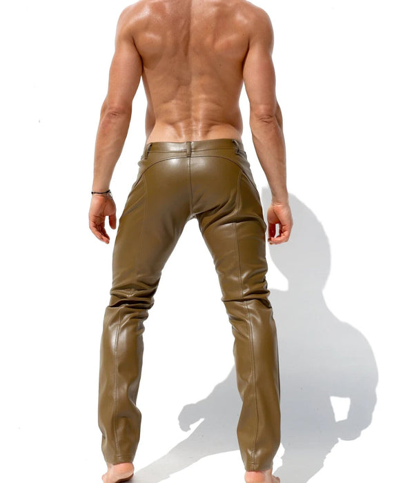 RUFSKIN Slim-Fit Straight-Leg Pants BRUNO Premium Leatherette Pant in Olive